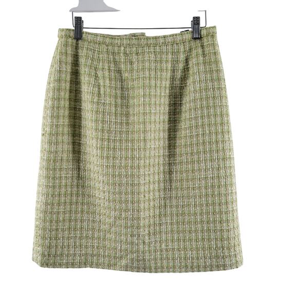 Karen Scott Tweed Skirt Womens Sz 10 Boucle Green - Picture 1 of 12